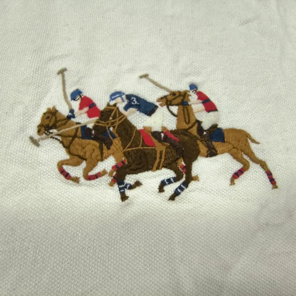 Polo Ralph Lauren Triple Pony Casual Collared Polo Shirt Mens Size 3XLT White